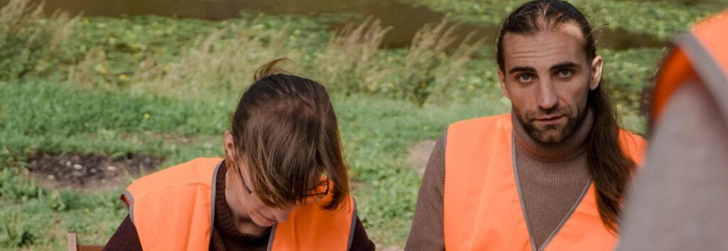 A Shot of People Volunteering in Search of Missing Person